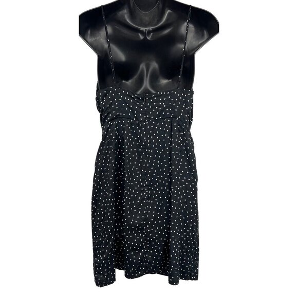Volcom Madly Yours Dress Black Polka Dot Wrap Medium Modal Adjustable Strap New - Picture 5 of 10